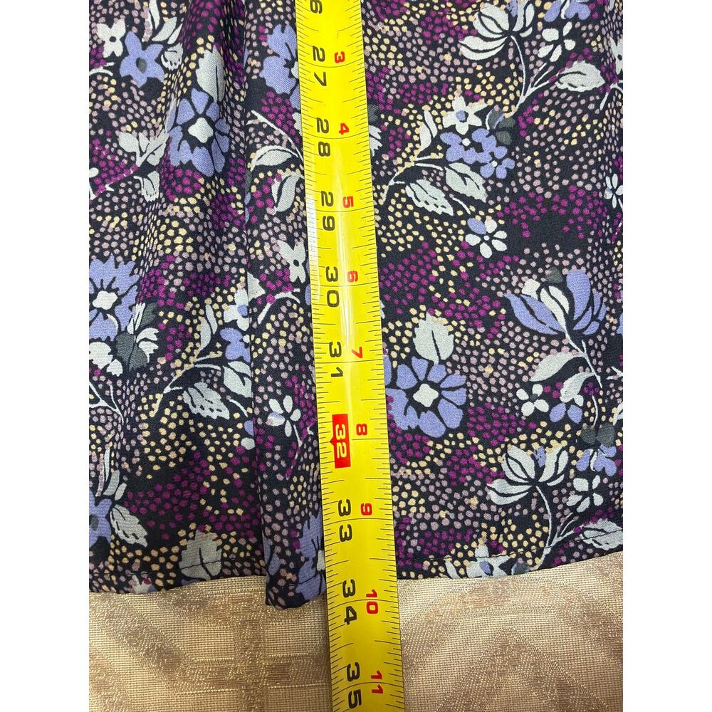 American Eagle Purple Floral Ruffle V-Neck Mini Dress Cap Sleeve Size S - Picture 5 of 6
